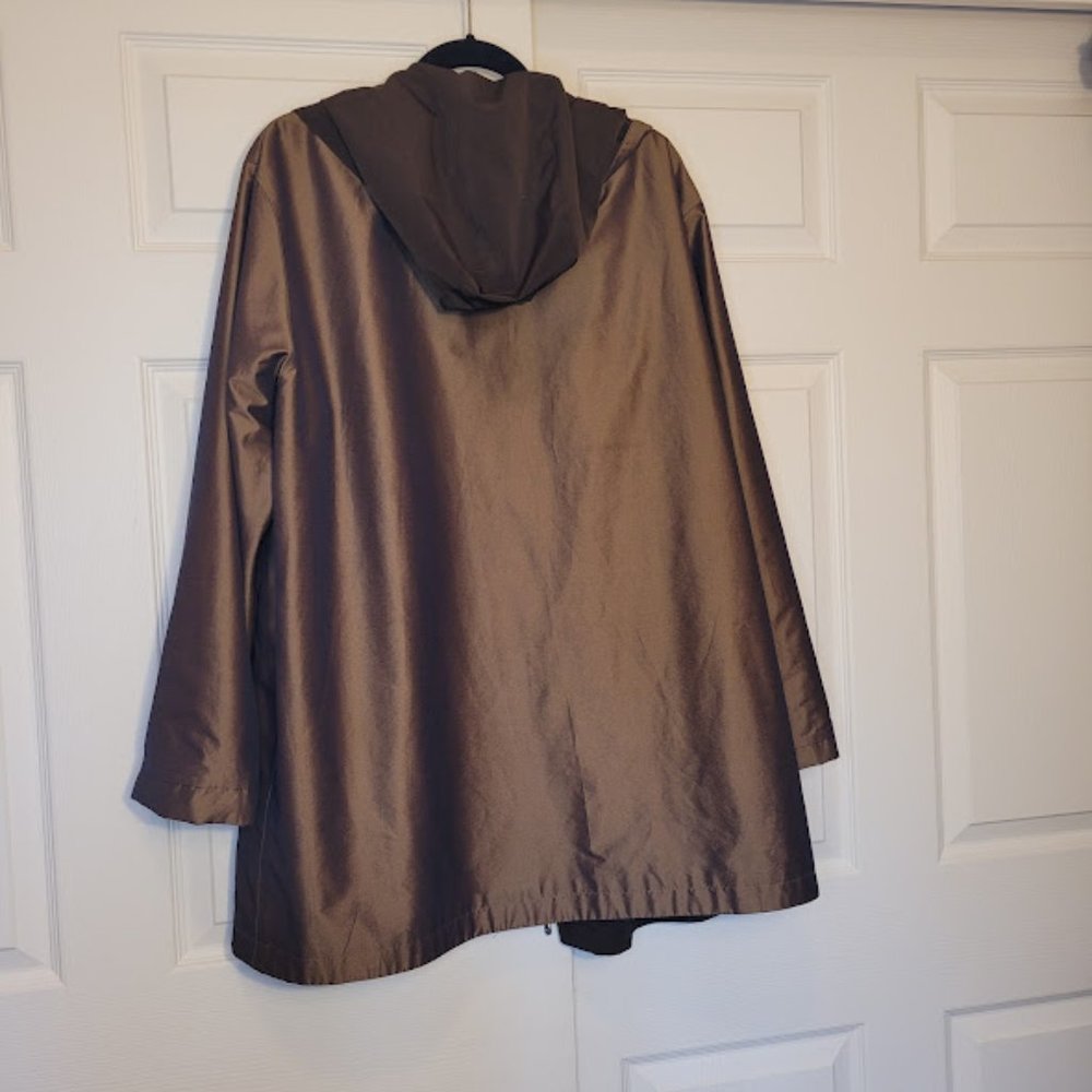 SOLD: Gallery Reversible Rain Jacket Luxurious Soft Pockets Classy Full Zip XL - Picture 5 of 5